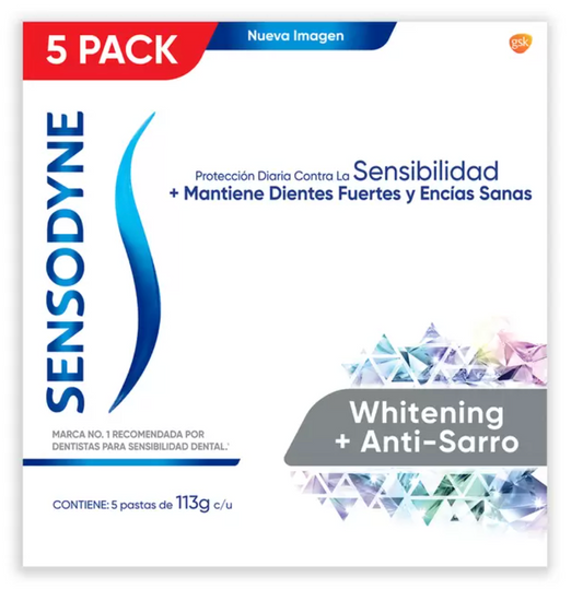 Sensodyne Pasta Dental Blanqueadora Antisarro 5 piezas de 113 grs - KOZ