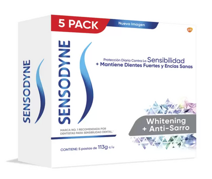 Sensodyne Pasta Dental Blanqueadora Antisarro 5 piezas de 113 grs - KOZ