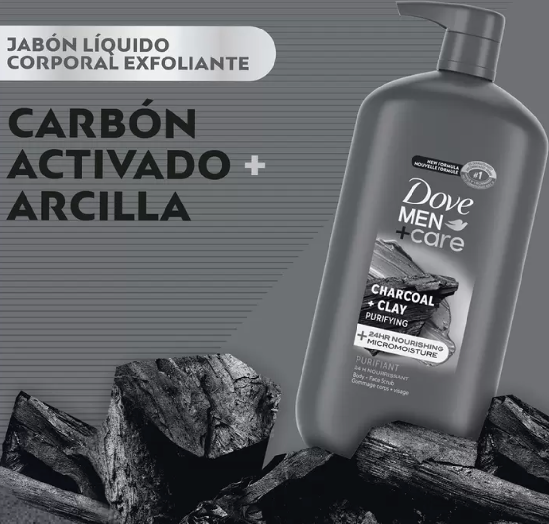 Dove Men Jabón Corporal y Facial Líquido Exfoliante 887 ml - KOZ