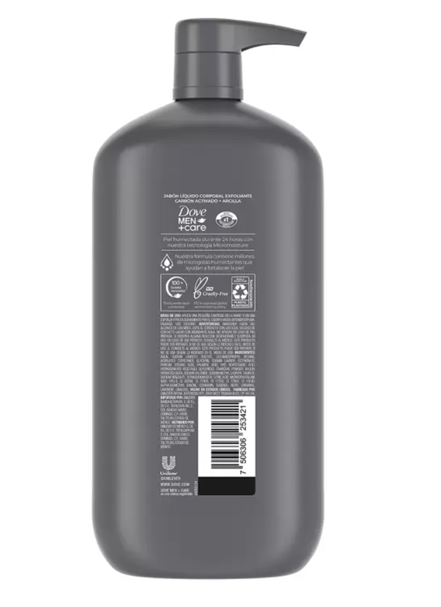 Dove Men Jabón Corporal y Facial Líquido Exfoliante 887 ml - KOZ