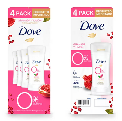 Dove Desodorante en Barra aroma Granada y Verbena 4 piezas de 74 grs - KOZ