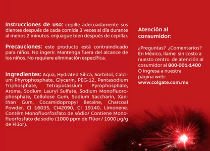 Colgate Luminous White Pasta Dental con Carbón Activado 4 piezas 125 ml - .