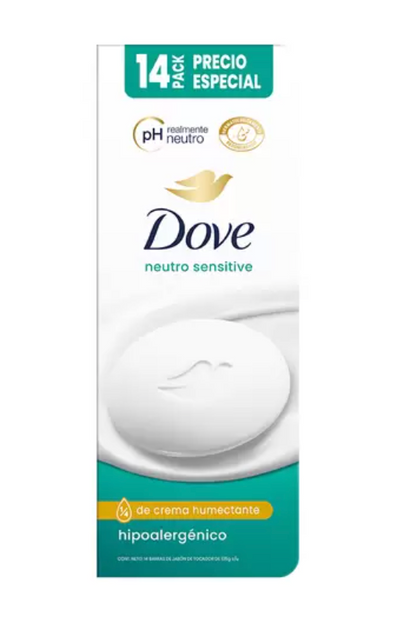 Dove Neutro Sensitive Jabón en Barra 14 piezas de 135 gr - .