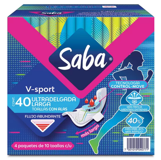 Saba V-Sport Toallas Femeninas Ultradelgadas 40 piezas - KOZ