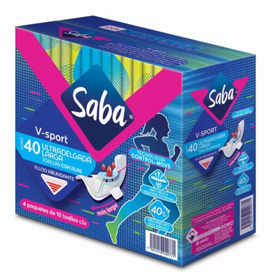 Saba V-Sport Toallas Femeninas Ultradelgadas 40 piezas - KOZ