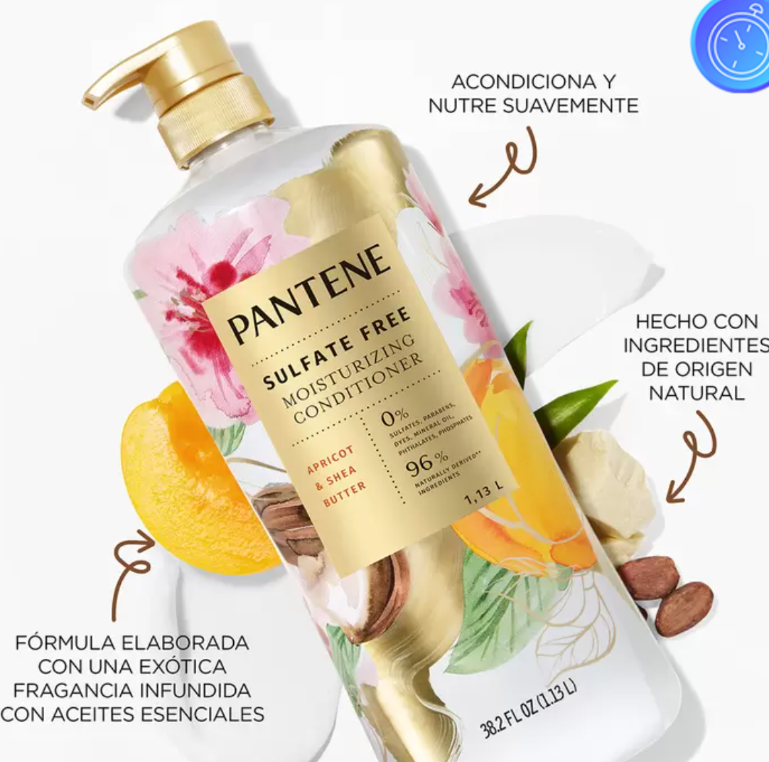 Acondicionador Pantene Apricot & Shea Butter Hidratante 1.13 L - .