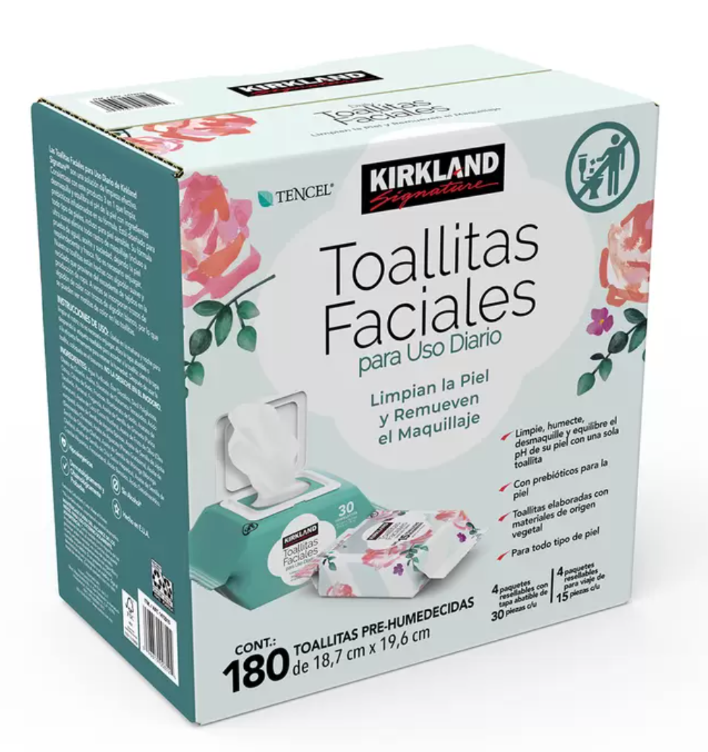 Kirkland Signature Toallitas Faciales 180 piezas - KOZ