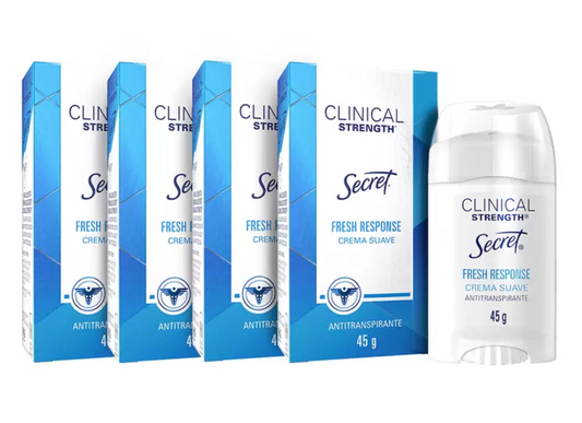 Secret Antitranspirante en crema Clinical Strength 4 piezas de 45 grs - .