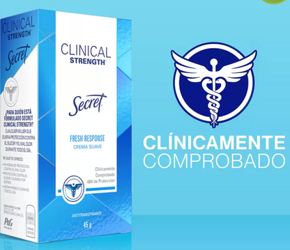 Secret Antitranspirante en crema Clinical Strength 4 piezas de 45 grs - .