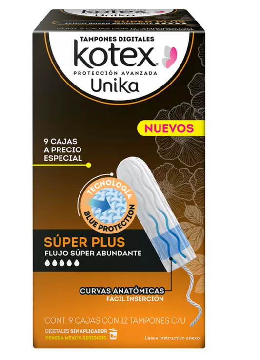 Kotex Tampones Digitales para Flujo Súper Abundante 108 piezas - KOZ
