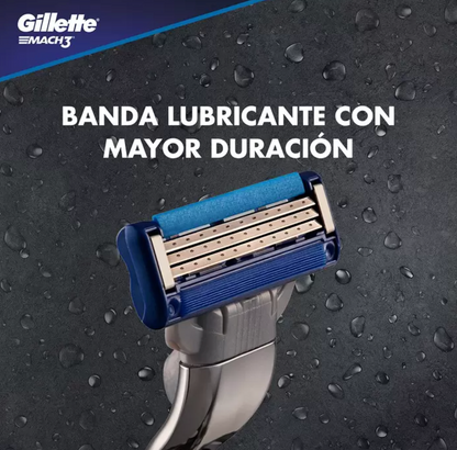 Gillette Mach3 Turbo Máquina + 9 cartuchos + Gel 71 grs - KOZ
