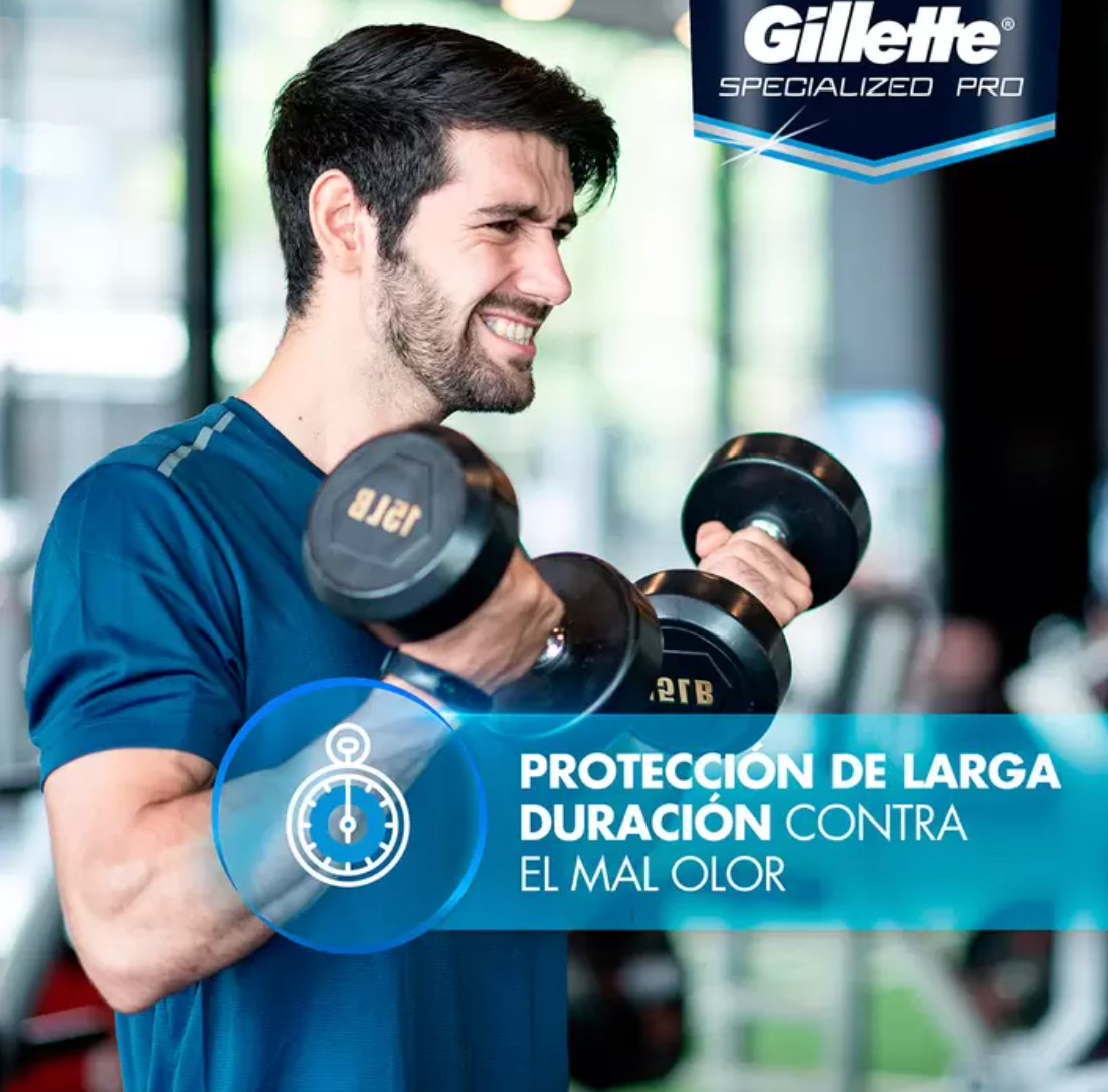 Gillette Antitranspirante en Gel Specialized Pro 3 pzas de 45 gr