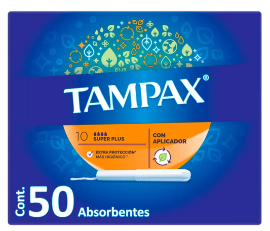 Tampax Super Plus Tampones con Aplicador 50 piezas - KOZ
