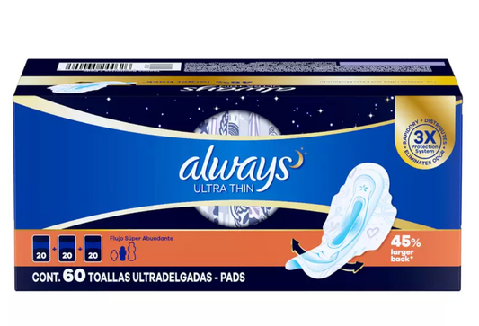 Always Toallas Femeninas Nocturna Ultrafinas 60 piezas - KOZ