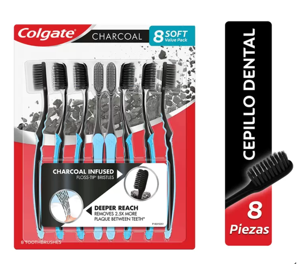 Colgate Cepillo de Dientes Charcoal 8 piezas - .