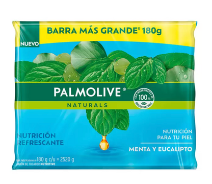 Palmolive Naturals Jabón en Barra de Menta y Eucalipto 14 piezas de 180 gr - .