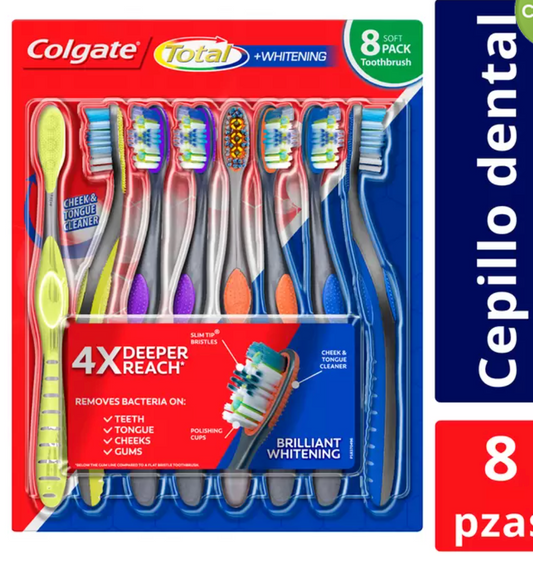 Colgate Cepillos de Dientes Total Whitening 8 piezas - KOZ