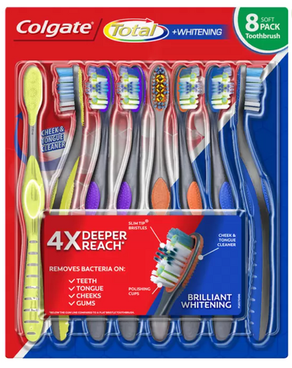 Colgate Cepillos de Dientes Total Whitening 8 piezas - KOZ