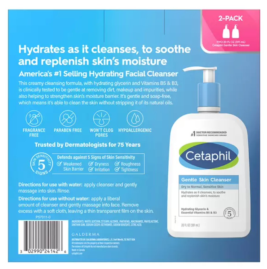 Cetaphil Loción Limpiadora 2 piezas de 591 ml - KOZ