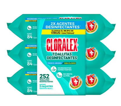 Cloralex Toallitas Desinfectantes sin Cloro 252 piezas - KOZ