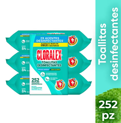 Cloralex Toallitas Desinfectantes sin Cloro 252 piezas - KOZ