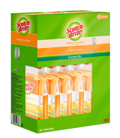 Scotch Brite Cero Rayas Esponjas 12 piezas - KOZ