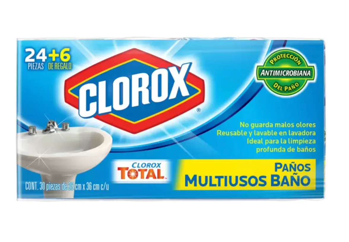 Clorox Paños Multiusos para Baño 30 piezas - KOZ