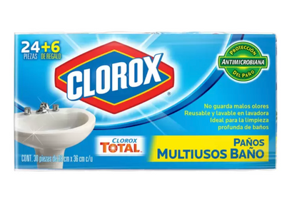 Clorox Paños Multiusos para Baño 30 piezas - KOZ