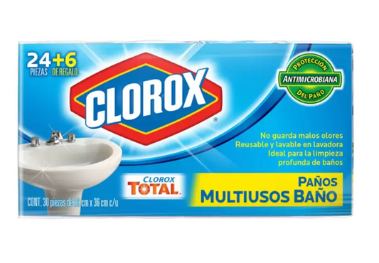 Clorox Paños Multiusos para Baño 30 piezas - .