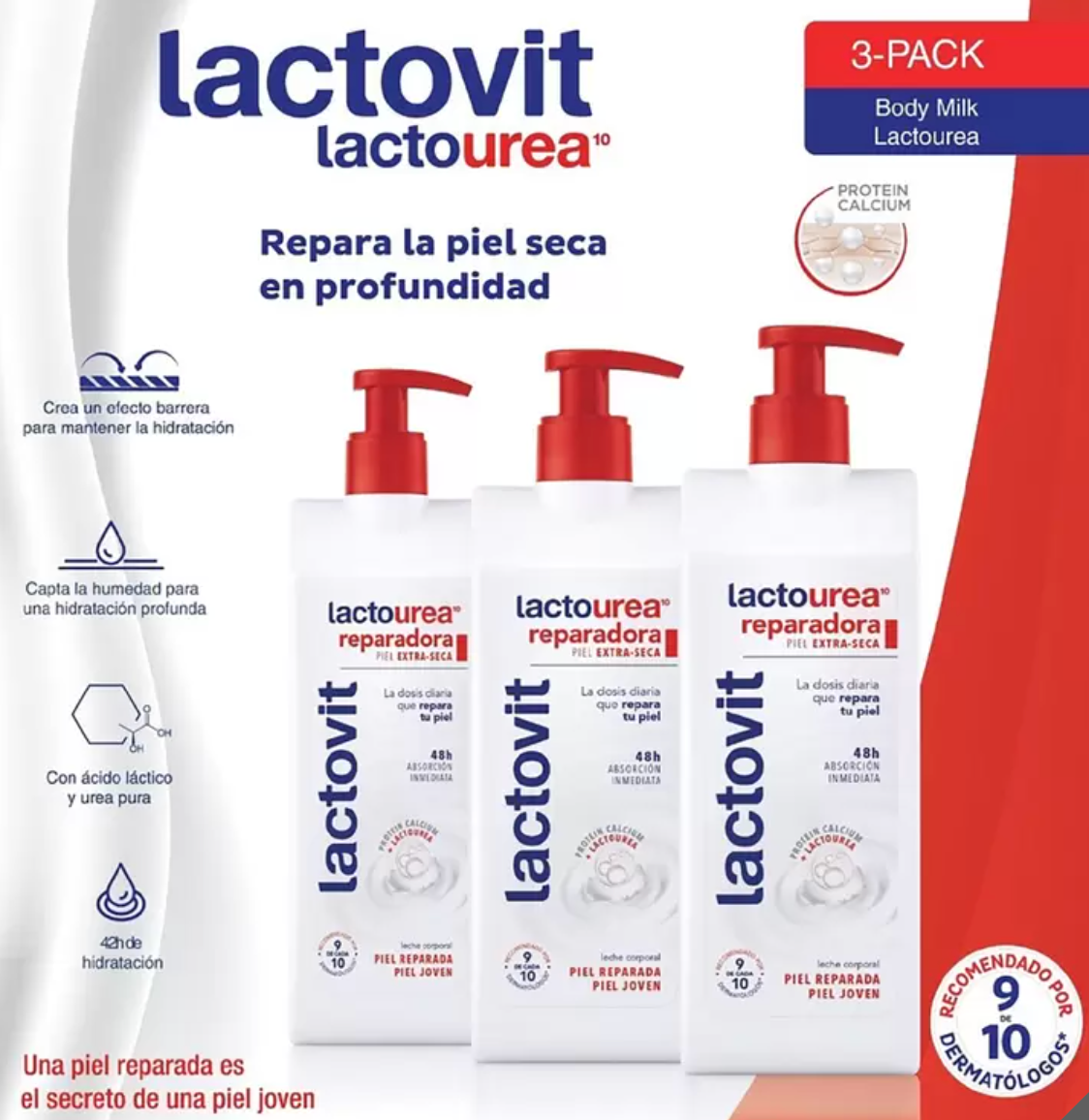 Lactovit Lactourea Crema Corporal 3 piezas de 400 ml - .