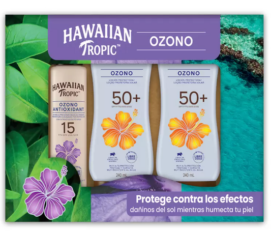 Hawaiian Tropic Ozono Bloqueador Solar 2 Lociones y 1 Spray - KOZ