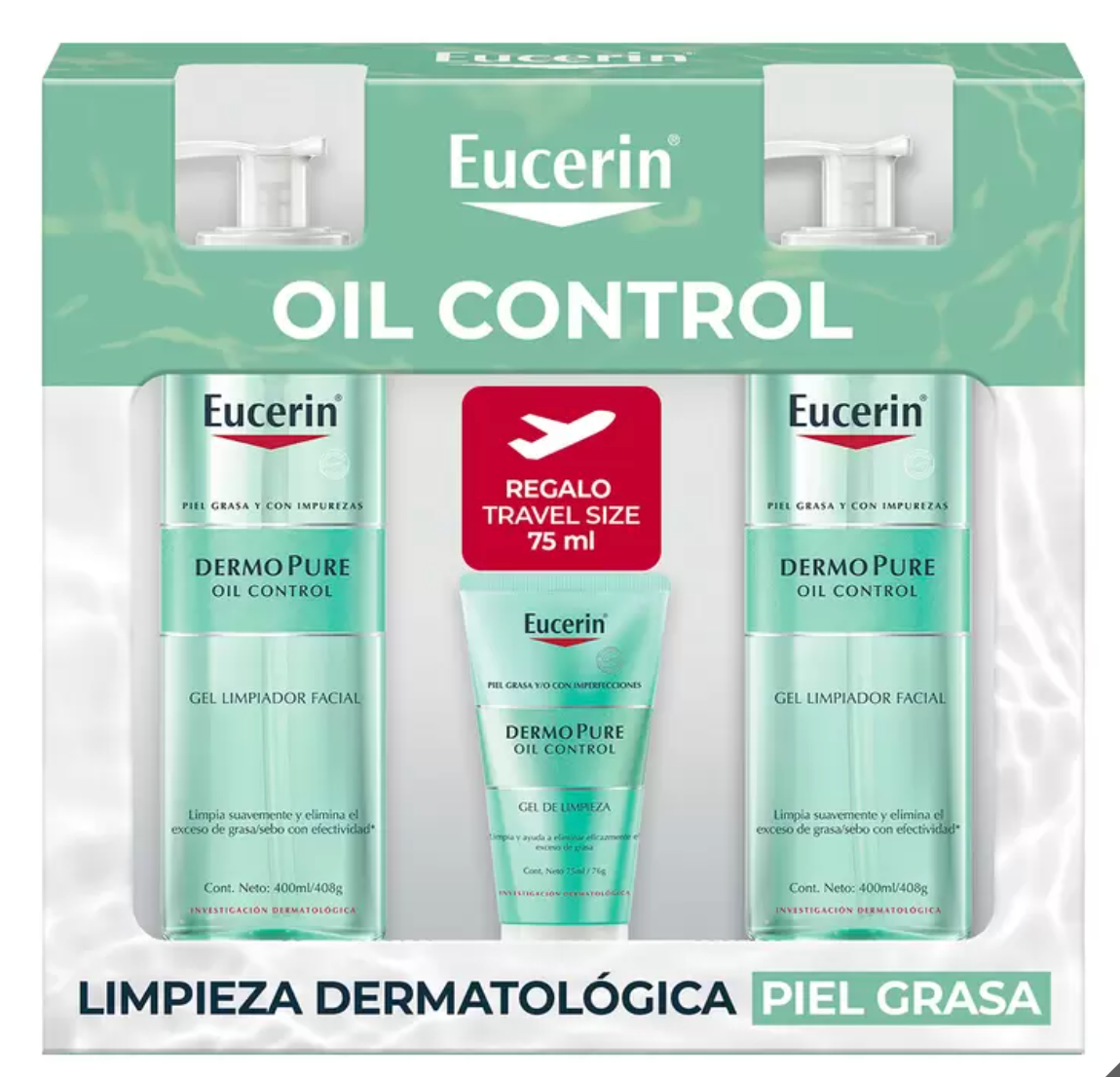 Eucerin DermoPure Gel Limpiador 2 piezas de 400 ml + 75 ml - KOZ