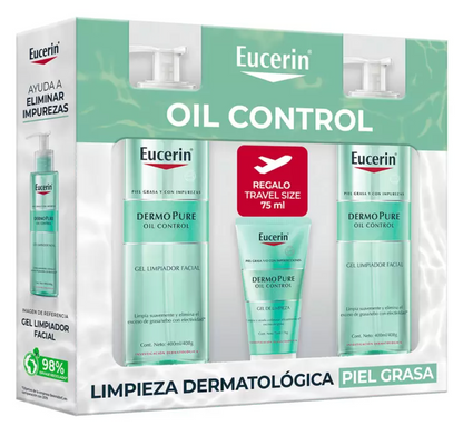 Eucerin DermoPure Gel Limpiador 2 piezas de 400 ml + 75 ml - .