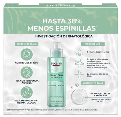 Eucerin DermoPure Gel Limpiador 2 piezas de 400 ml + 75 ml - KOZ