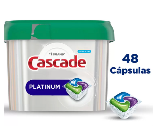 Cascade Platinum Detergente para Lavavajillas 48 piezas - .