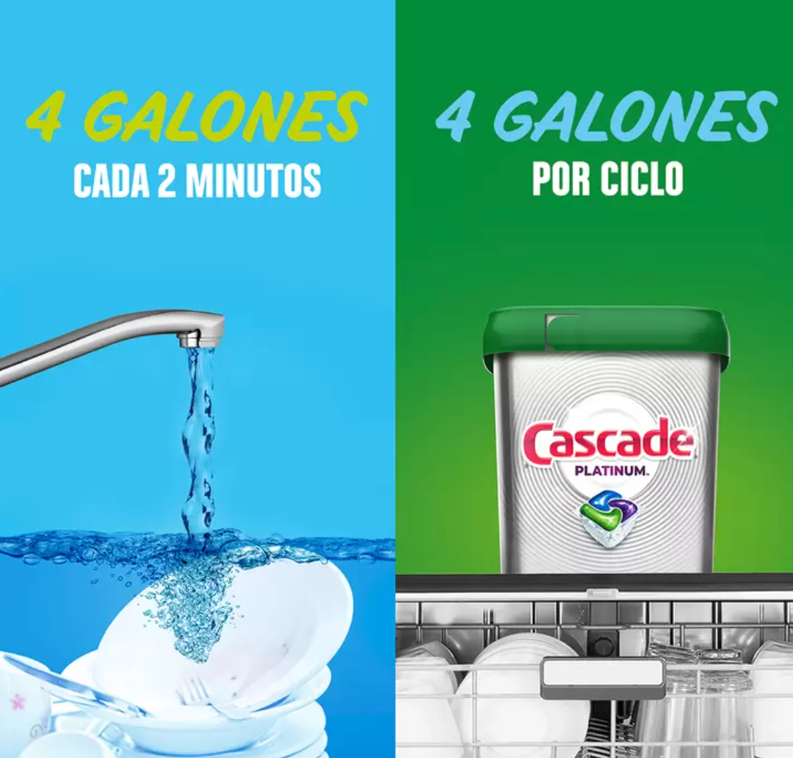 Cascade Platinum Detergente para Lavavajillas 48 piezas - .