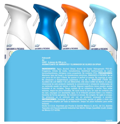 Febreze Air Aromatizante Ambiental 4 piezas de 250 gr - KOZ