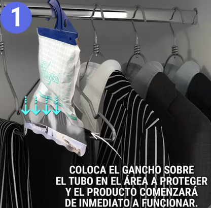 Cero Humedad Dry Hook Deshumificador para Armarios 8 piezas - KOZ