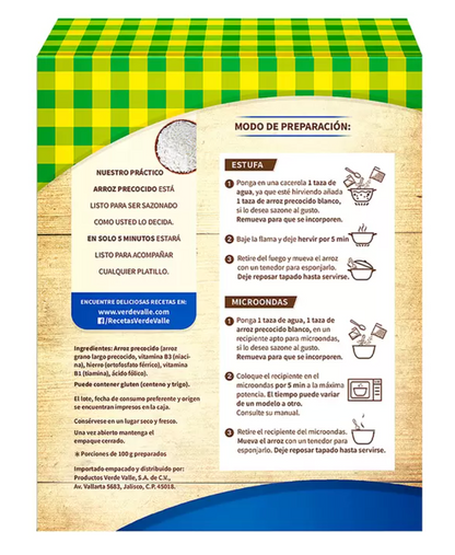 Verde Valle Arroz Precocido Blanco 2 Kg - KOZ