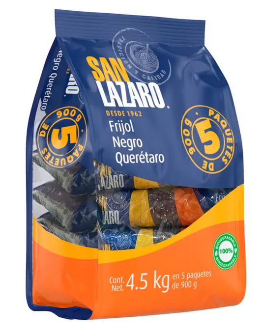 San Lazaro Frijol Negro Querétaro 5 pzas de 900 grs