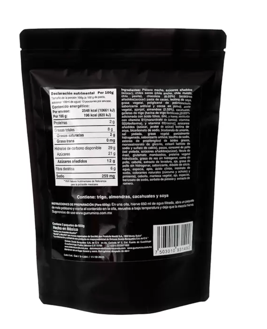 Gurrumina Mole Poblano en Pasta Almendrado 1.3 kg - KOZ