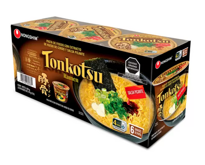 Nongshim Tonkotsu Ramen 6 pzas de 101 grs - .