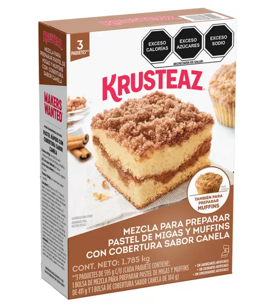 Krusteaz Harina para Preparar Pastel de Migas sabor Canela 1.7 Kg - .
