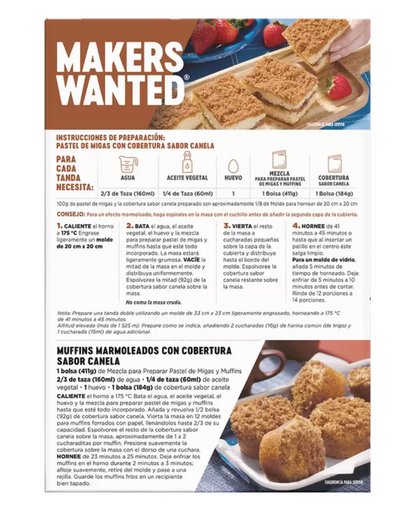 Krusteaz Harina para Preparar Pastel de Migas sabor Canela 1.7 Kg - KOZ