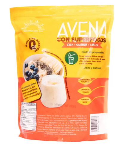 Molinos Del Sol Avena con Superfoods Chía-Quinoa-Linaza 1 kg - .