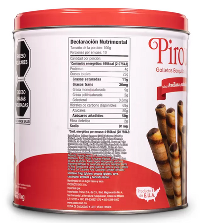 Pirouline Galletas Barquillo Con Relleno Cremoso 1 kg - KOZ