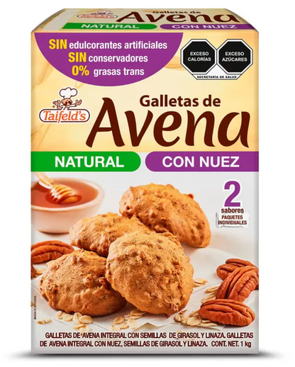 Taifelds Galletas de Avena Natural y Nuez 1kg - KOZ