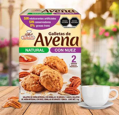 Taifelds Galletas de Avena Natural y Nuez 1kg - KOZ