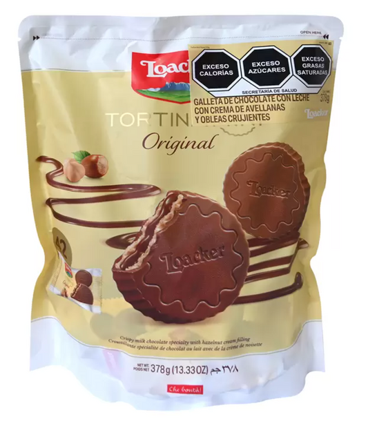 Loacker Tortina Mini Galletas Cubiertas de Chocolate 378 grs - .