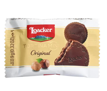 Loacker Tortina Mini Galletas Cubiertas de Chocolate 378 grs - KOZ